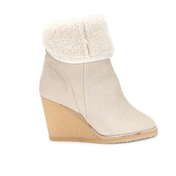 ISABEL MARANT Totam shearling-lined suede wedge ankle boots Size 36 - Picture 1 of 8